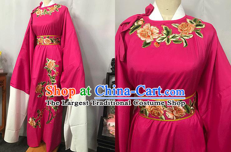 China Opera Scholar Garments Beijing Opera Xiaosheng Embroidered Rosy Robe Traditional Shaoxing Opera Niche Clothing