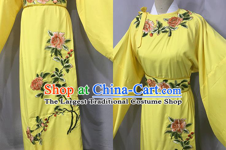 China Beijing Opera Xiaosheng Embroidered Yellow Robe Traditional Yue Opera Scholar Clothing Opera Childe Garment Costume