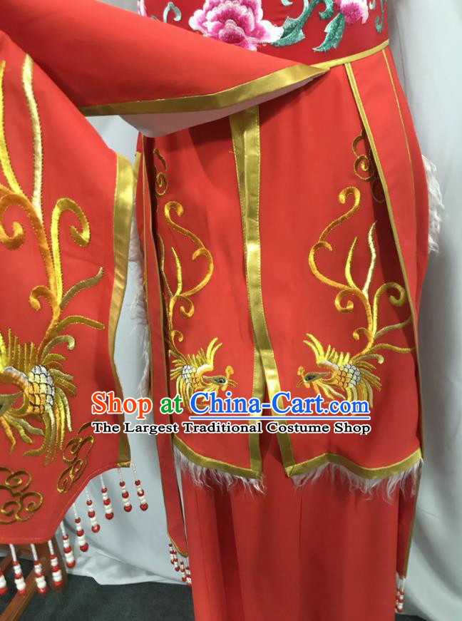 China Ancient Young Beauty Garment Costumes Traditional Shaoxing Opera Actress Clothing Peking Opera Princess Red Dress Outfits