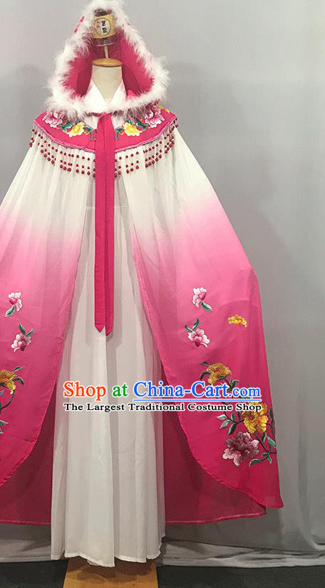 China Peking Opera Hua Tan Embroidered Pink Cape Ancient Princess Clothing Traditional Shaoxing Opera Actress Mantle