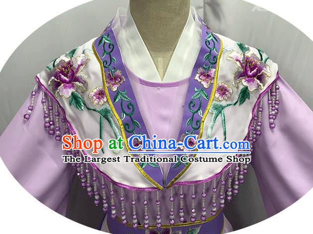 China Peking Opera Diva Clothing Ancient Princess Garment Costumes Traditional Yue Opera Goddess Purple Dress Outfits