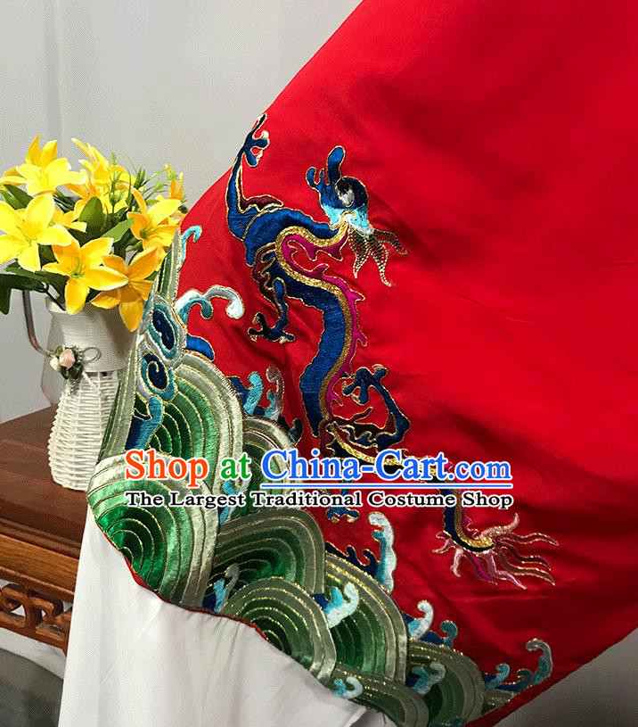China Opera Emperor Garment Costume Beijing Opera Xiaosheng Red Embroidered Robe Uniforms Traditional Huangmei Opera Lord Clothing