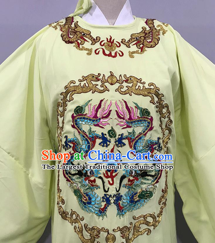 China Traditional Huangmei Opera Lord Clothing Opera Emperor Garment Costume Beijing Opera Xiaosheng Yellow Embroidered Robe Uniforms