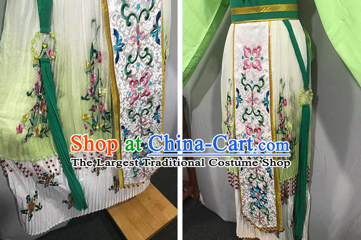 China Ancient Princess Clothing Traditional Shaoxing Opera Noble Lady Garments Peking Opera Hua Tan Green Dress Outfits