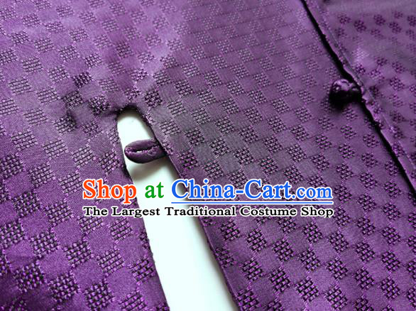 China Ancient Official Garment Costume Traditional Hanfu Purple Robe Vestment Song Dynasty Chancellor Clothing