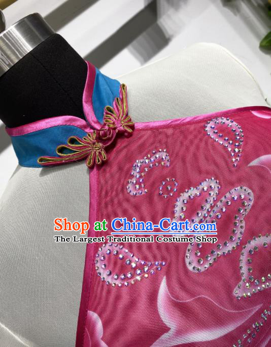 Chinese Women Group Performance Garments Folk Dance Outfits Fan Dance Costumes Yangko Dance Clothing