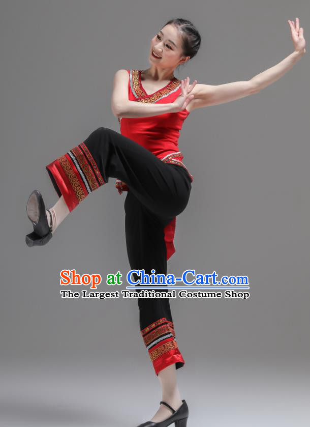 Chinese Fan Dance Costumes Jiaozhou Yangko Dance Clothing Women Group Performance Garments Folk Dance Outfits