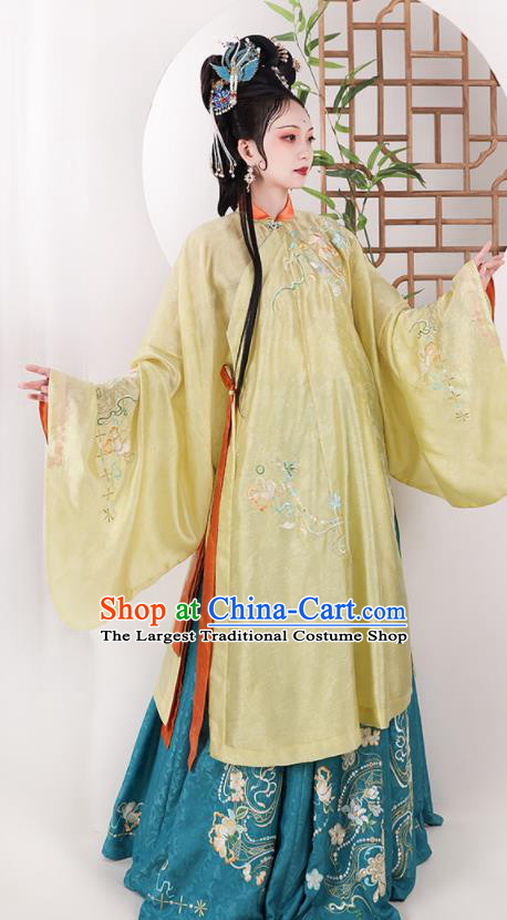 China Ancient Noble Mistress Hanfu Dress Apparels Ming Dynasty Aristocracy Female Historical Garment Costumes Complete Set