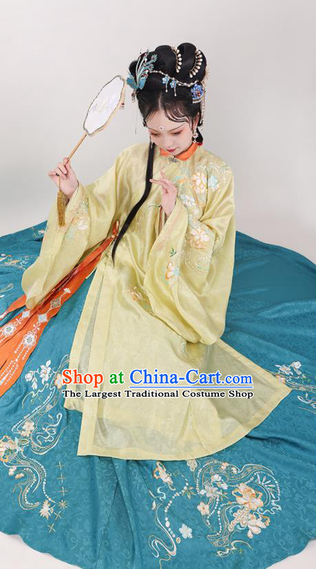 China Ancient Noble Mistress Hanfu Dress Apparels Ming Dynasty Aristocracy Female Historical Garment Costumes Complete Set