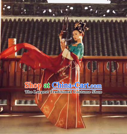 China Traditional Court Dance Historical Costumes Ancient Fairy Hanfu Dress Garments Tang Dynasty Palace Princess Clothing