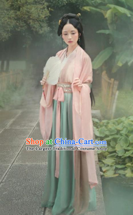 China Jin Dynasty Princess Clothing Traditional Court Lady Historical Costumes Ancient Royal Infanta Hanfu Dress Garments