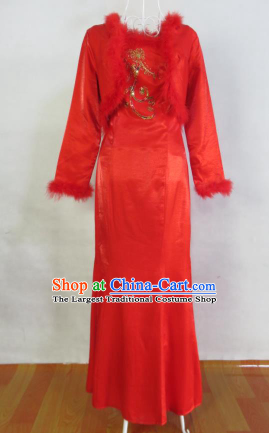 China Toasting Red Dress Traditional Wedding Garments Tang Suit Cheongsam Classical Xiuhe Suits Ancient Bride Clothing
