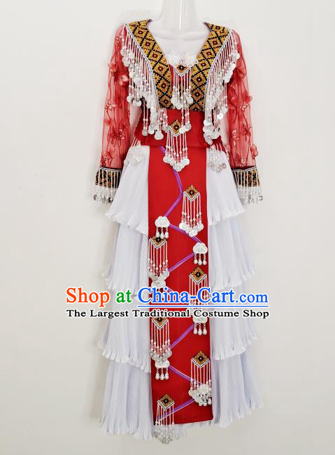 China Yunnan Minority Woman Garments Miao Nationality Festival Costumes Ethnic Photography Clothing Traditional Hmong Wedding Dress Outfits