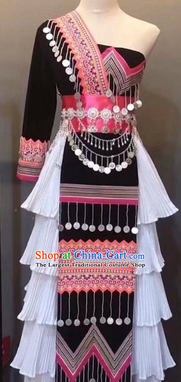 China Traditional Hmong Wedding Dress Outfits Yunnan Minority Folk Dance Garments Miao Nationality Bride Costumes Ethnic Clothing