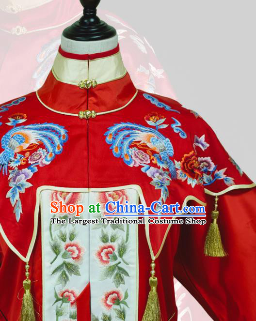 China Ming Dynasty Bride Historical Clothing Traditional Wedding Garment Costumes Ancient Noble Mistress Red Hanfu Dress Complete Set