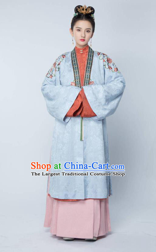 China Ming Dynasty Young Mistress Hanfu Dress Drama Palace Princess Replica Garments Ancient Court Woman Clothing