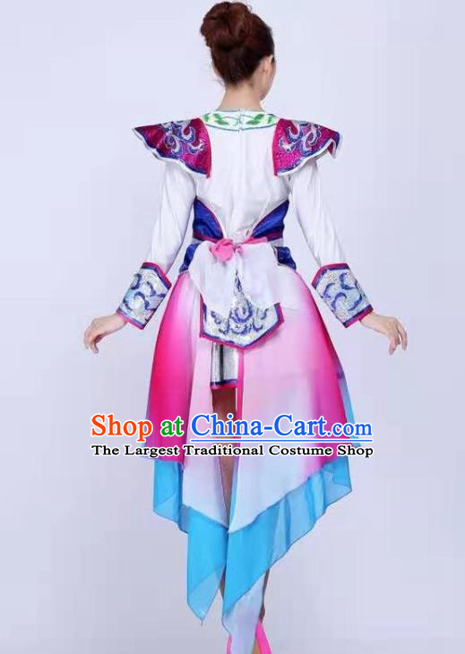 Chinese Drum Dance Clothing Dragon Opening Dance Rosy Dress Outfits Woman Stage Performance Garments New Year Yangko Dance Costume