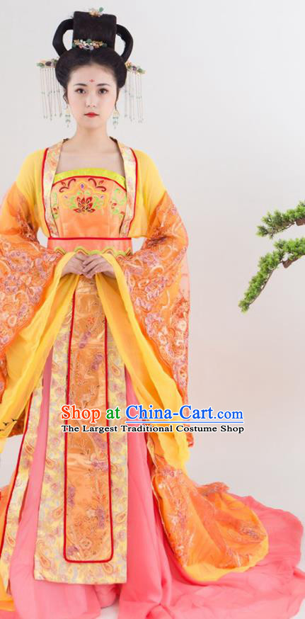 China Ancient Court Woman Hanfu Dress Tang Dynasty Imperial Consort Historical Clothing Traditional Palace Lady Garment Costumes