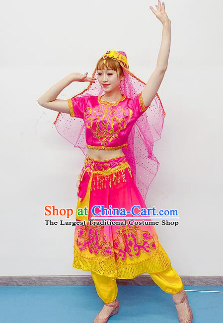 Professional Oriental Dance Clothing Indian Dance Rosy Outfits Belly Dance Costume Raks Sharki Dress