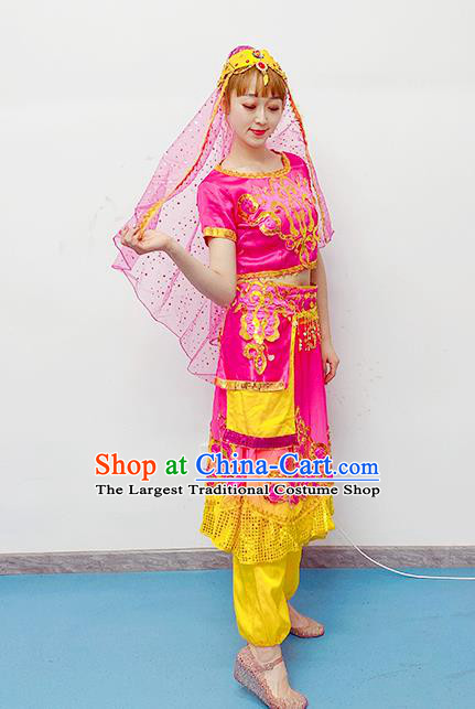 Professional Oriental Dance Clothing Indian Dance Rosy Outfits Belly Dance Costume Raks Sharki Dress