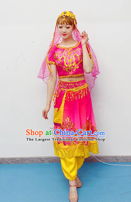 Professional Oriental Dance Clothing Indian Dance Rosy Outfits Belly Dance Costume Raks Sharki Dress