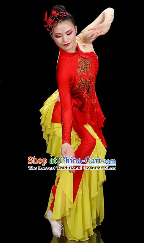 Chinese Folk Dance Clothing Traditional Dragon Dance Outfits New Year Drum Dance Costumes Yangko Performance Apparels