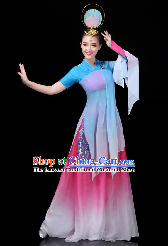 China Woman Group Dancewear Classical Dance Clothing Umbrella Dance Garment Costumes Fairy Dance Outfits