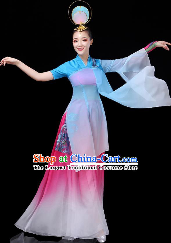China Woman Group Dancewear Classical Dance Clothing Umbrella Dance Garment Costumes Fairy Dance Outfits