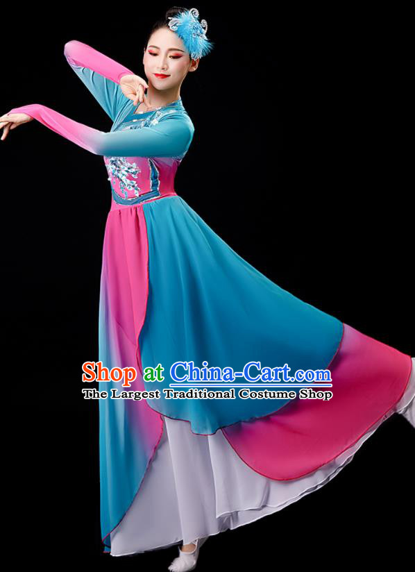 China Classical Dance Clothing Umbrella Dance Garment Costumes Fan Dance Outfits Woman Group Dancewear