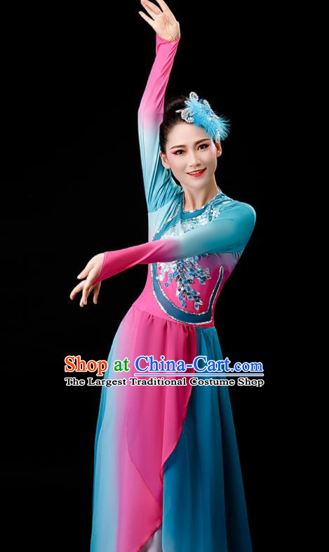 China Classical Dance Clothing Umbrella Dance Garment Costumes Fan Dance Outfits Woman Group Dancewear