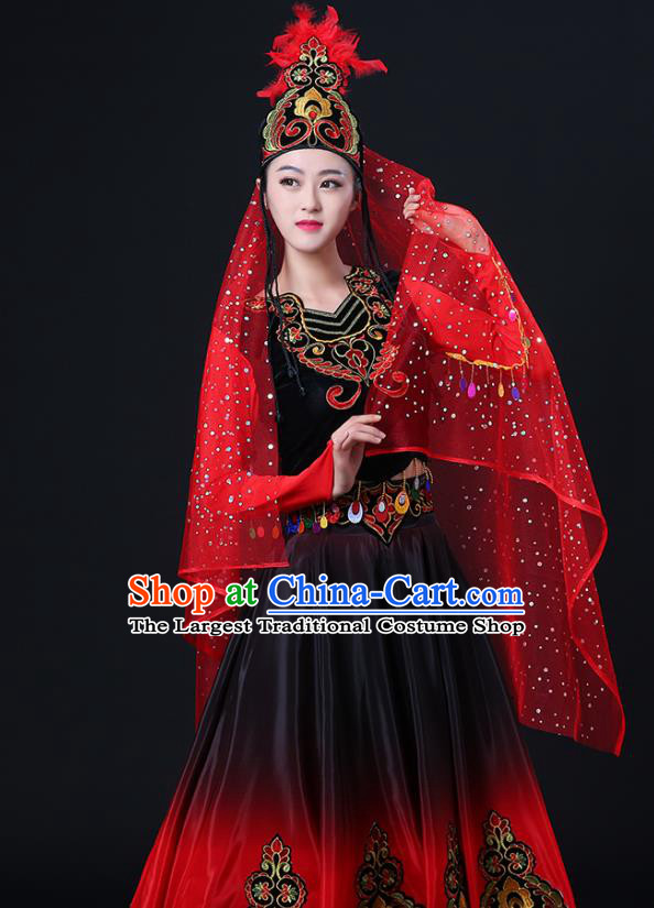 Chinese Uyghur Nationality Dance Dress Outfits Uighur Minority Opening Dance Clothing Xinjiang Ethnic Female Performance Costumes