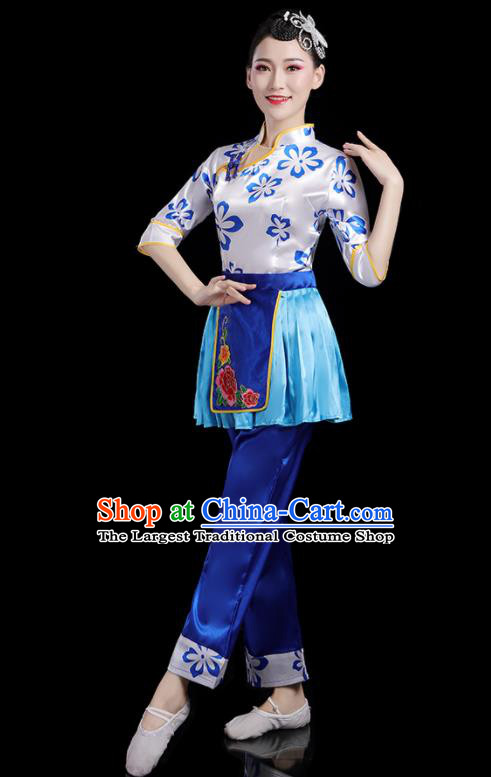 Chinese Yangko Performance Apparels Square Folk Dance Clothing Traditional Fan Dance Outfits Country Woman Dance Costumes