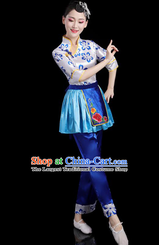 Chinese Yangko Performance Apparels Square Folk Dance Clothing Traditional Fan Dance Outfits Country Woman Dance Costumes