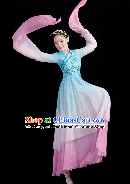 China Umbrella Dance Garment Costumes Water Sleeve Dance Dress Fan Dance Outfits Woman Performance Fashion Classical Dance Clothing