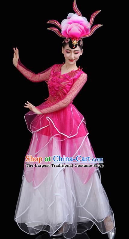 Professional China Spring Festival Gala Opening Dance Pink Dress Women Group Dance Costume Chorus Performance Garments Modern Dance Clothing