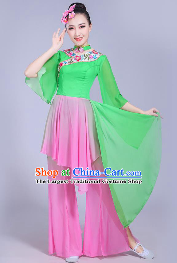 Chinese Folk Dance Costumes Yangko Performance Apparels Women Group Square Dance Clothing Traditional Fan Dance Outfits