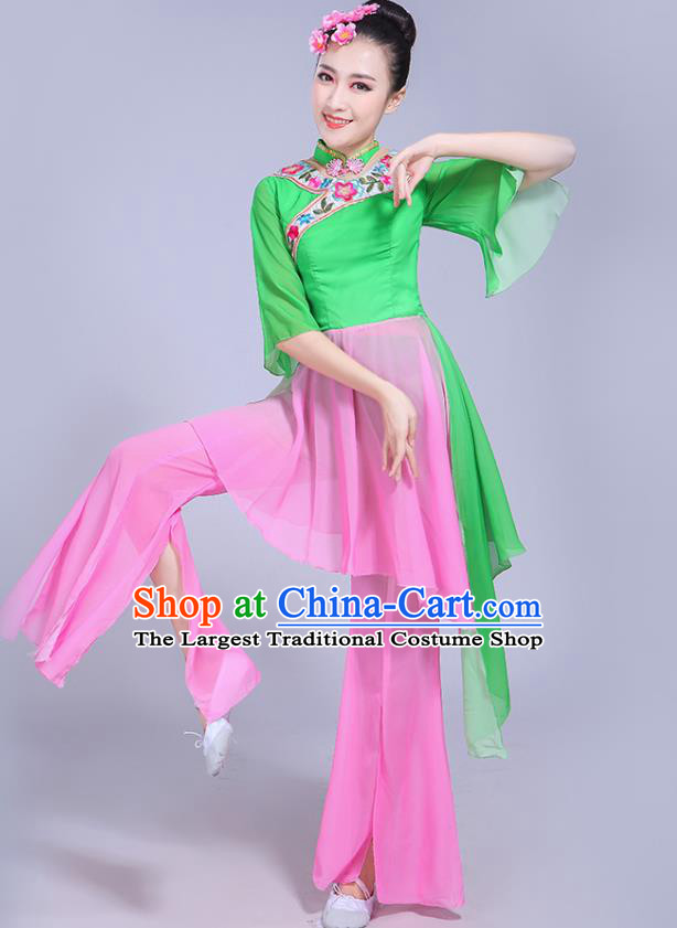 Chinese Folk Dance Costumes Yangko Performance Apparels Women Group Square Dance Clothing Traditional Fan Dance Outfits