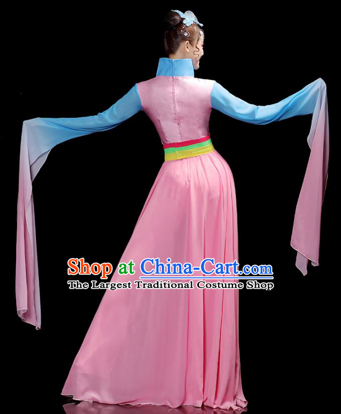 China Water Sleeve Dance Pink Dress Outfits Woman Dancewear Classical Dance Clothing Umbrella Dance Garment Costumes