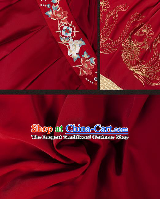 China Traditional Wedding Red Hanfu Dress Ming Dynasty Court Woman Historical Clothing Ancient Empress Garment Costumes Full Set