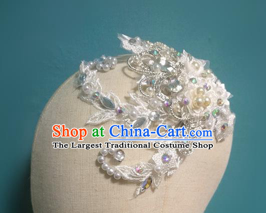 China Folk Dance White Flowers Hair Comb Yangko Dance Hair Accessories Fan Dance Headpiece Women Yangge Hairpin