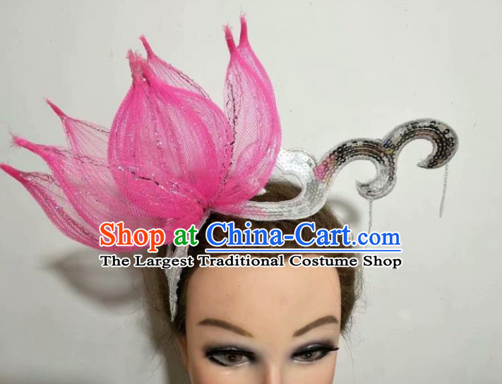 China Classical Dance Headpiece Opening Dance Hair Crown Women Group Dance Hat Lotus Dance Performance Hair Accessories
