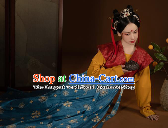China Traditional Court Lady Hanfu Dress Tang Dynasty Historical Clothing Ancient Palace Beauty Garment Costumes