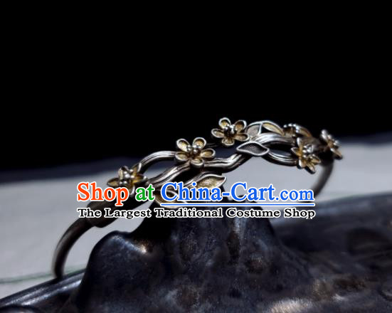 China Traditional Wristlet Accessories Handmade Silver Bangle Jewelry Ancient Minguo Bells Bracelet