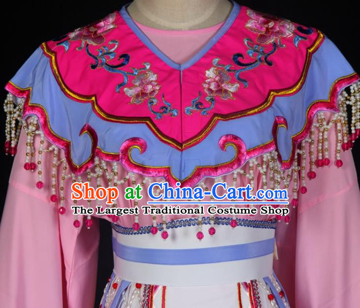 Chinese Traditional Beijing Opera Hua Tan Clothing Shaoxing Opera Actress Pink Dress Ancient Nobility Lady Cui Yingying Garment Costumes