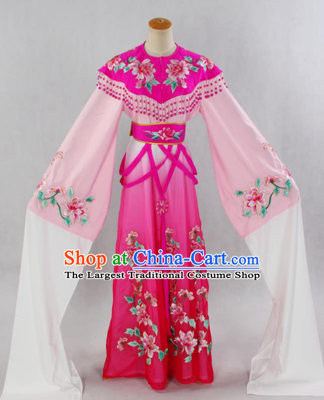Chinese Ancient Princess Garment Costumes Traditional Shaoxing Opera Actress Clothing Beijing Opera Hua Tan Rosy Dress Outfits