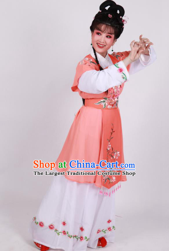 Chinese Traditional Huangmei Opera Actress Clothing Beijing Opera Servant Girl Dress Outfits Ancient Young Lady Garment Costumes