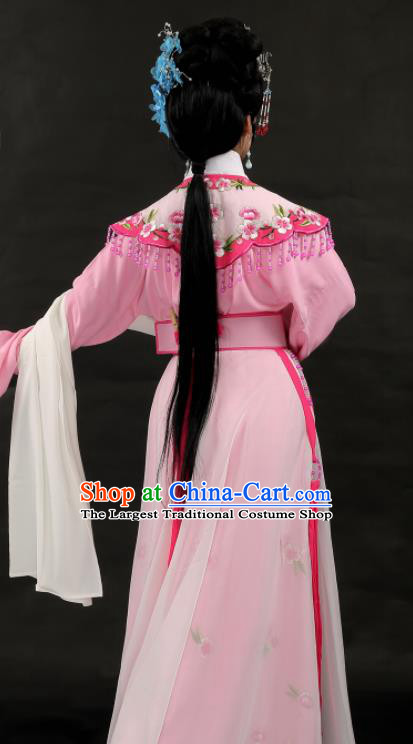 Chinese Traditional Shaoxing Opera Lin Daiyu Clothing Beijing Opera Actress Pink Dress Outfits Ancient Patrician Lady Garment Costumes