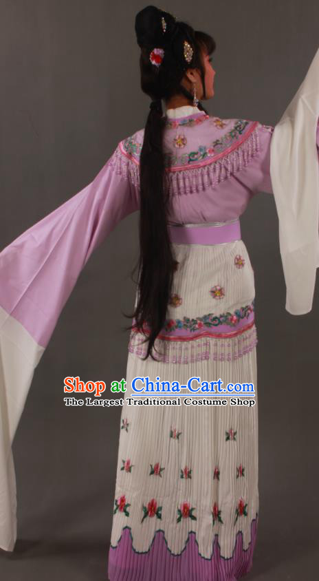 Chinese Beijing Opera Diva Garment Costumes Ancient Court Woman Violet Dress Outfits Traditional Shaoxing Opera Nobility Lady Clothing