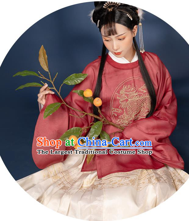 China Ancient Garment Costumes Traditional Court Lady Hanfu Dress Ming Dynasty Nobility Woman Historical Clothing Complete Set