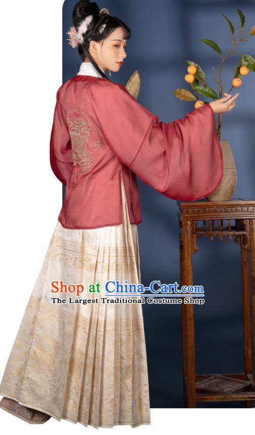China Ancient Garment Costumes Traditional Court Lady Hanfu Dress Ming Dynasty Nobility Woman Historical Clothing Complete Set
